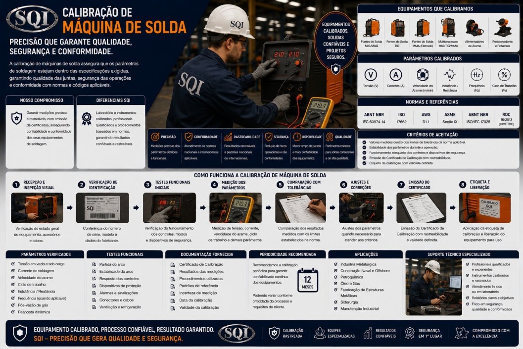 Calibração de Máquina de Solda Folder SQI - Calibração de Máquina de Solda