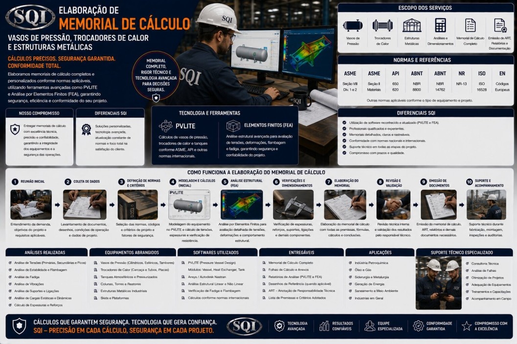 Elaboração de Memorial de Cálculo Folder SQI - Elaboração de Memorial de Cálculo