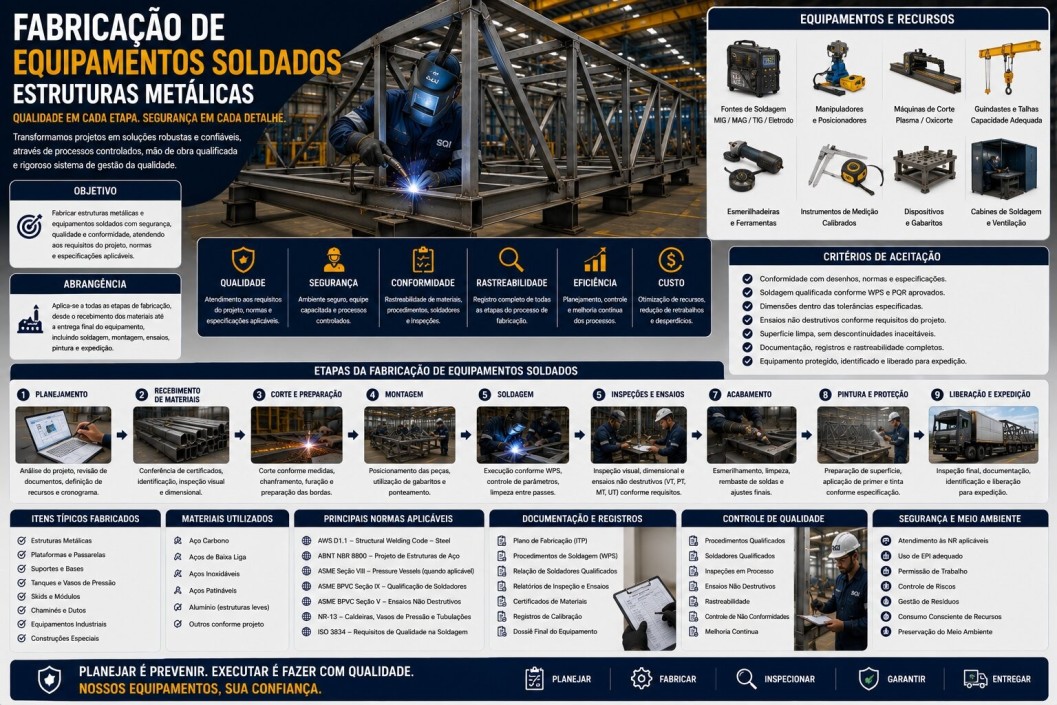 Fabricação de Equipamentos Soldados e Estruturas Metálicas Folder SQI - Fabricação de Equipamentos Soldados e Estruturas Metálicas