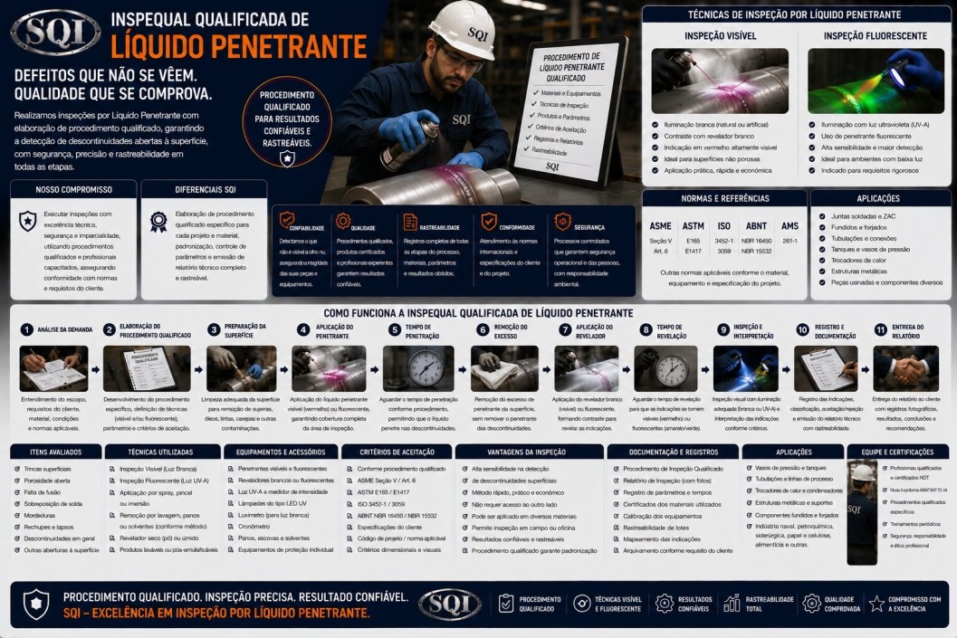 Inspeção Qualificada de Líquido Penetrante Folder SQI - Inspeção Qualificada de Líquido Penetrante